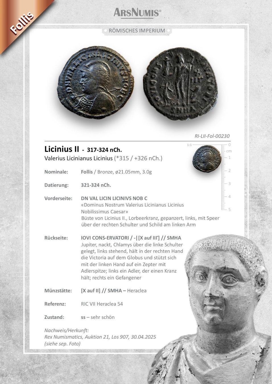 Tutti le monete: Römische Münze - Licinius II – Usato da Oberwil b. Zug venduto da ArsNumis 4