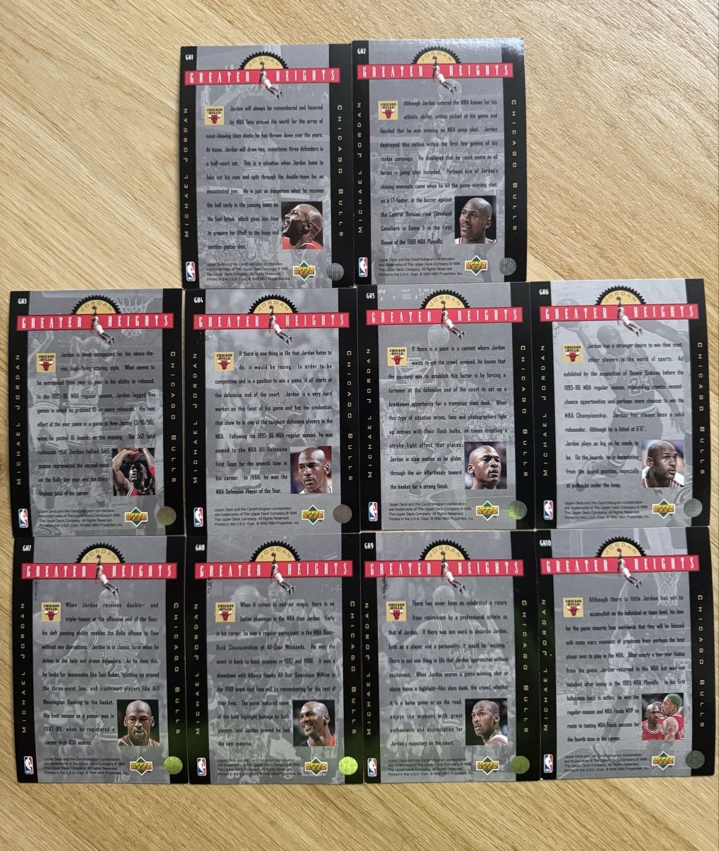 Jordan Sammelbilder & Trading cards: Michael Jordan Upper Deck Greater Heights Card Set – Gebraucht aus Founex von egz_58qz 5