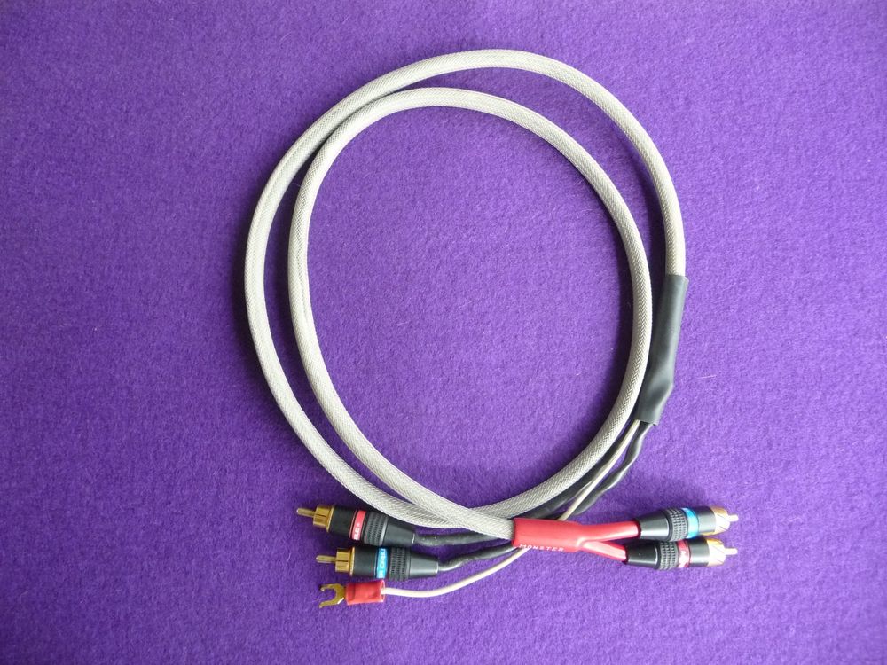 Pro-Ject 1,23m Phono Kabel mit Erdung für Plattenspieler