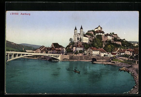 Cartoline postali: AK Aarburg, Gesamtansicht mit Kirche – Usato da Berlin venduto da bartko-reher