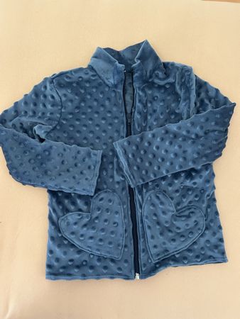 Süessi Mädchen Fleece Jacke mit Härzli, Grösse 98/104
