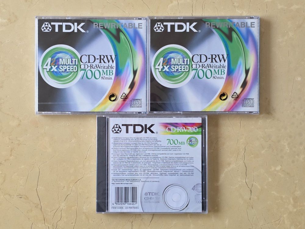 5 TDK CD-RW 80 Audio - Wiederbeschreibbare Audio CD Rohlinge (Neu ...