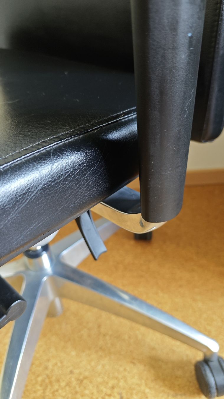 Stühle: Bürostuhl, Echt-Leder, Schwarz – Gebraucht aus Brüttisellen von leschBCS1 6