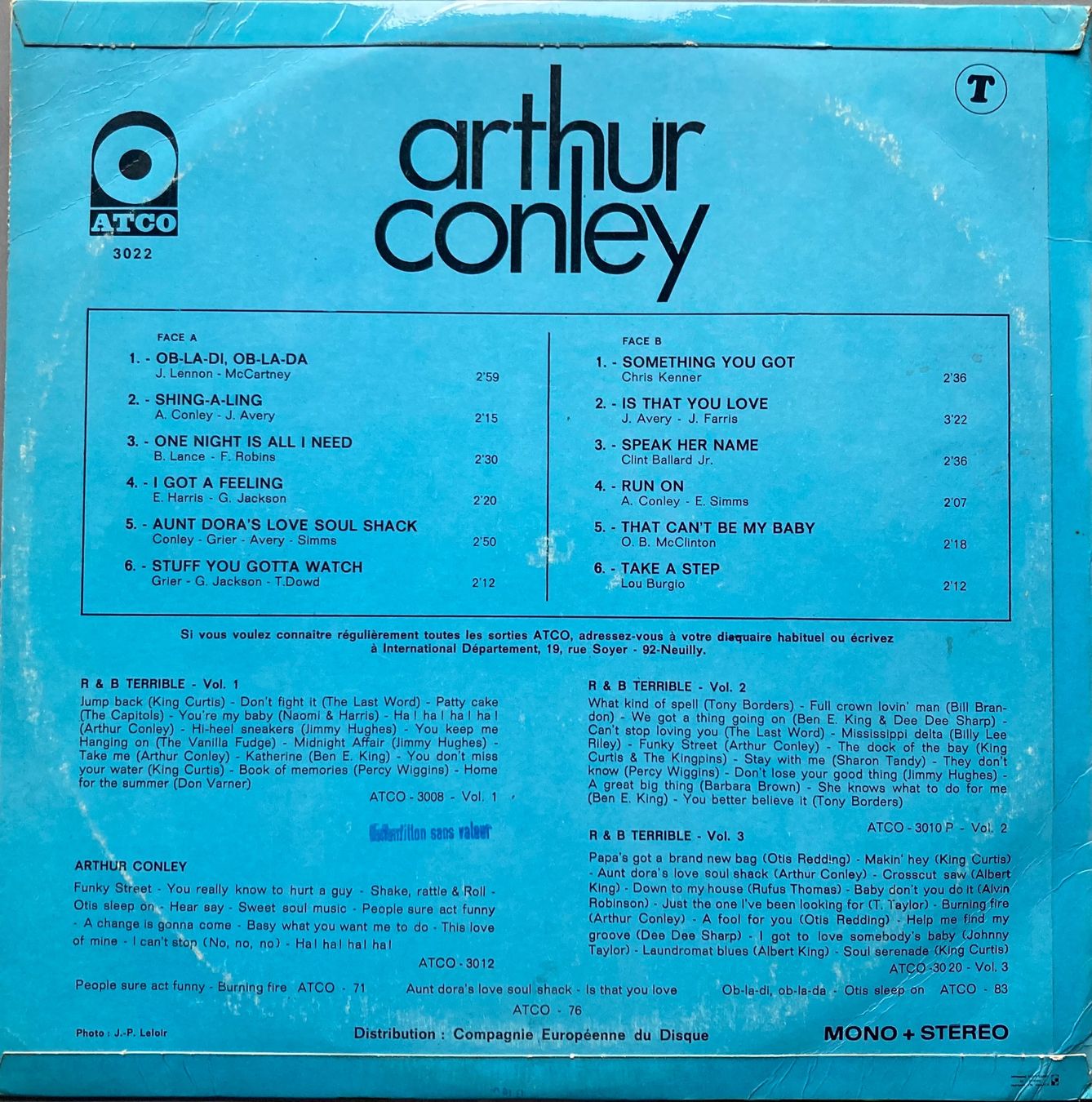 Dischi in vinile: ARTHUR CONLEY - OB-LA-DI, OB-LA-DA – Usato da Poliez-Pittet venduto da Newtown-Records 1