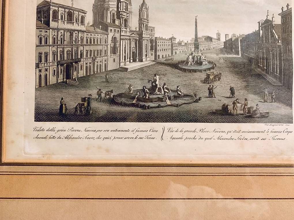 Incisioni: Gravure XVIIIe, Piazza Navona – Usato da Bourg-St-Pierre venduto da GdCombin 1