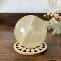✲ Optische Golden Honig Kalzit Kugel ✲ 147g / Ø 47mm Sphere
