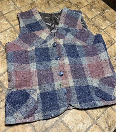 Gilet di Lana a quadri donna taglia M 