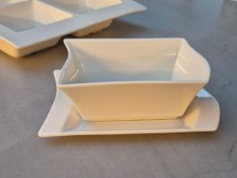 Villeroy & Boch - Neuwertige Servierschale mit Platte, weiss