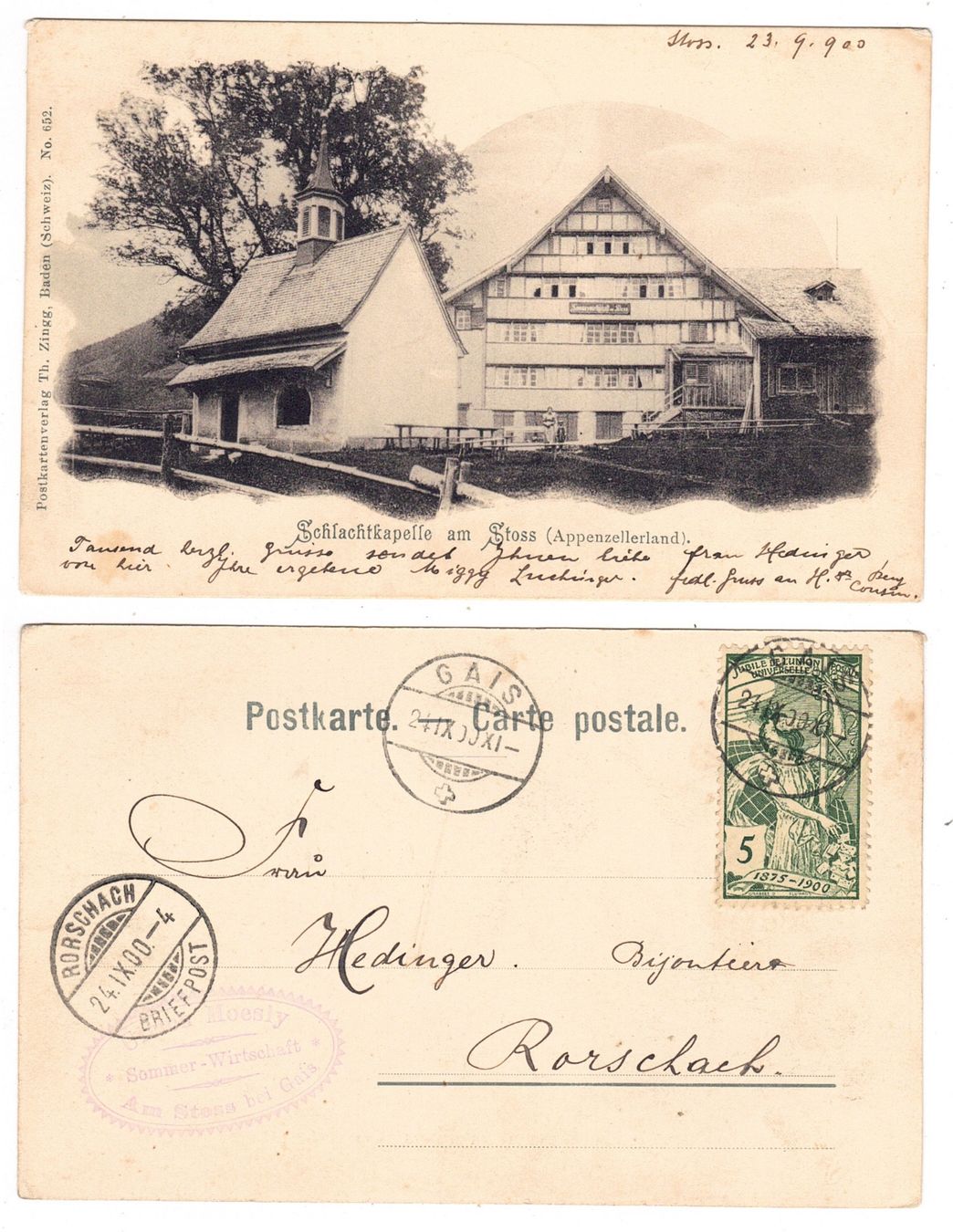 Cartes postales: Stoss – D'occasion à La Tour-de-Peilz par amjust