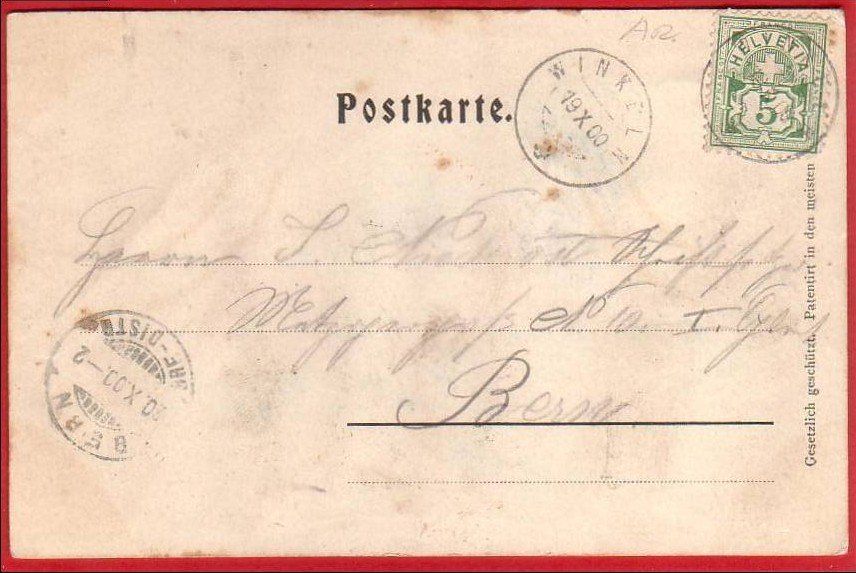 Ansichtskarten: HERISAU, PRÄGEKARTE 1900 – Gebraucht aus Grüningen von Kartenlaube 1