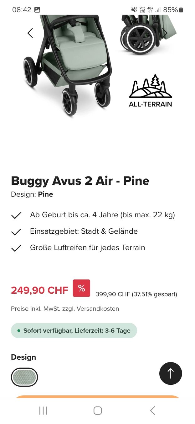 ABC Design Poussette: ABC Design Buggy Avus 2 Air Pine All-Terrain neu – Neuf (Voir description) à Dietlikon par SaskiaM93 2