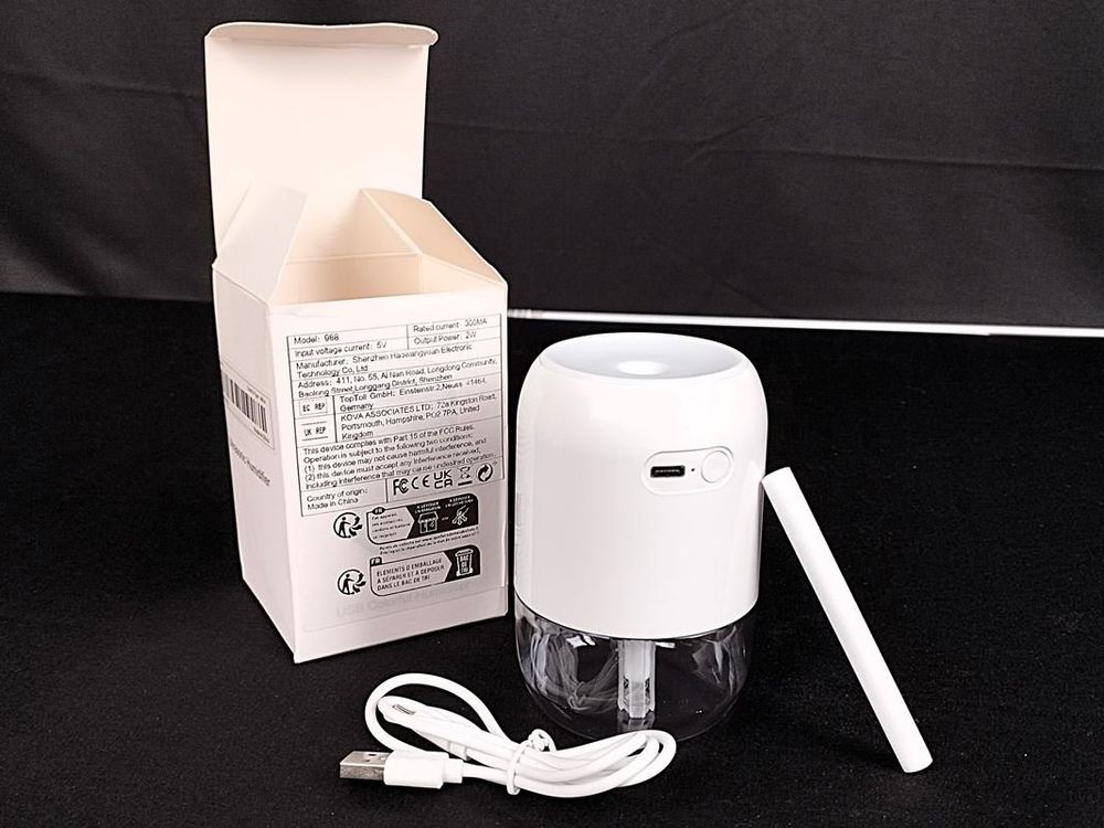 USB Luftbefeuchter Mit 300ml Tank & Nachtlicht - Für Zuhause Und Auto