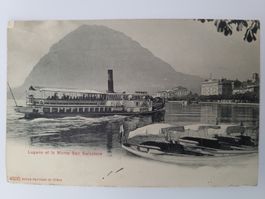 Alte Postkarte Lugano  Dampfschiff Monte San Salvatore R36