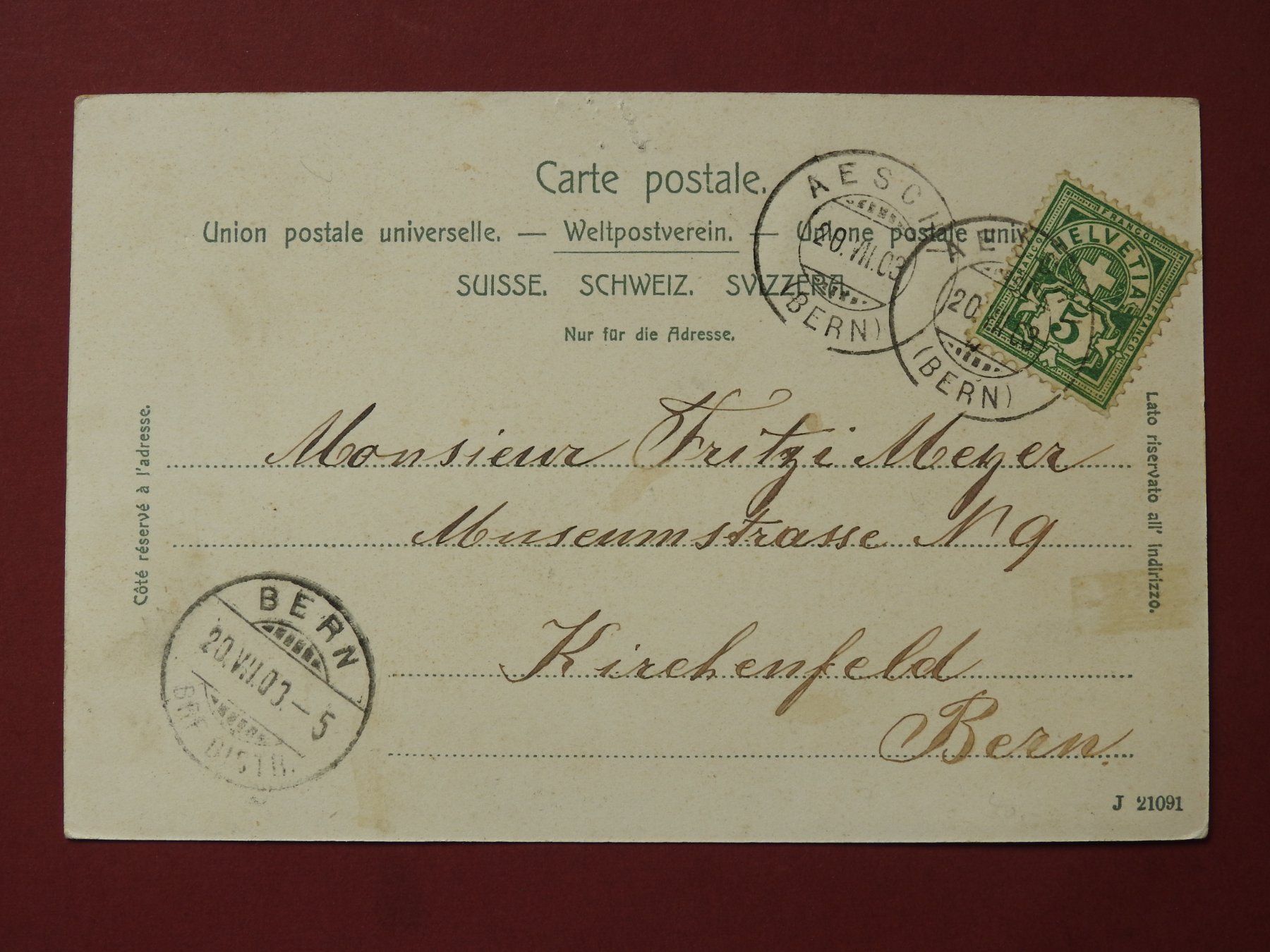Cartes postales: AK Gruss aus Aeschi BE – D'occasion à Rain par 999-800-K 1