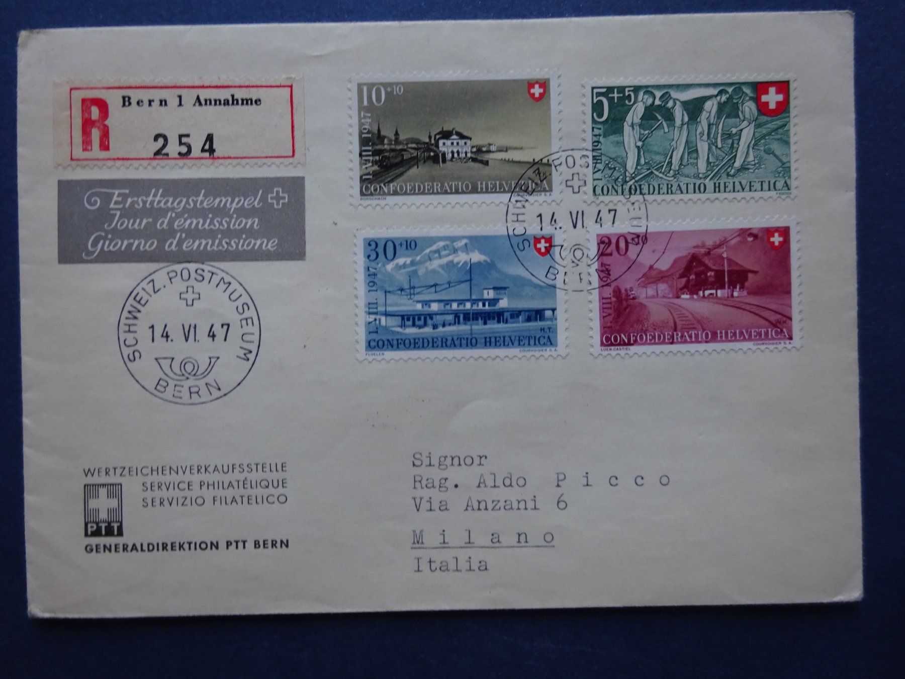 Tutti i francobolli: 1947 Pro Patria FDC – Usato da Appenzell-Steinegg venduto da adi1975 1