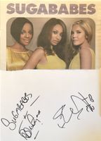 Sugababes Autogramm signiert Papier m. Magazinbild 20x30cm