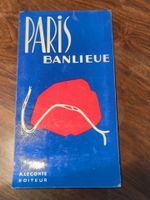 alter vintage Plan Karte von Paris mit Metroplan u Banlieue