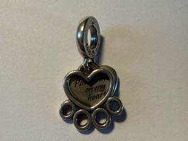 Pandora charm ALE S925 Paws imprinted on my heart