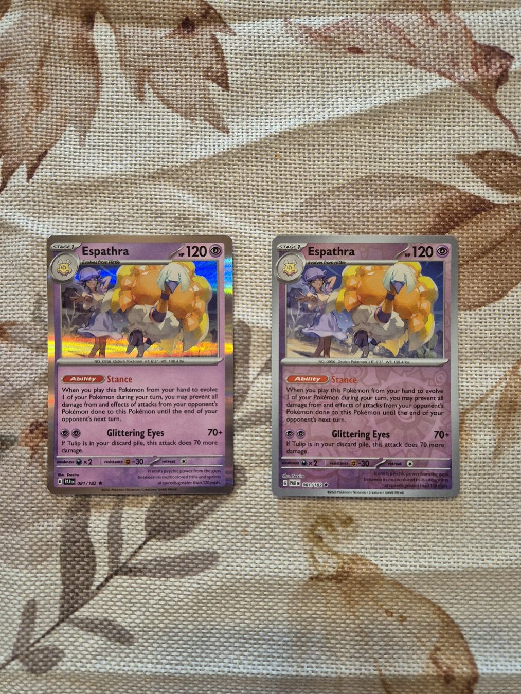 Pokémon Carte collezionabili: Espathra Holo + Reverse Pokemon PAR 081/182 EN – Nuovo (secondo la descrizione) da Altdorf UR venduto da Josi5588