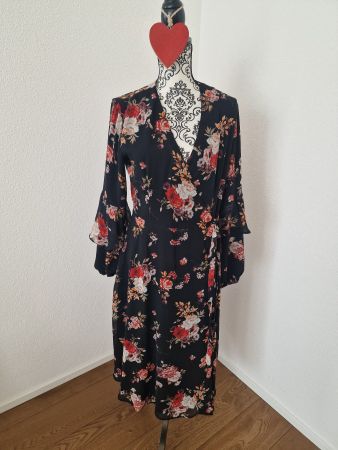 Wickelkleid Schwarz Muster Hallhuber Grösse 42 wie neu