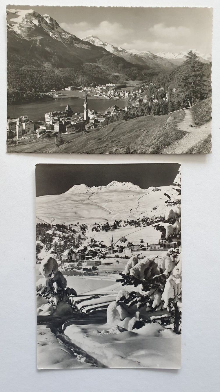 Cartoline postali: St.Moritz, Oberengadin, Graubünden. 2 Ansichtskarten – Usato da Goldach venduto da armando_r