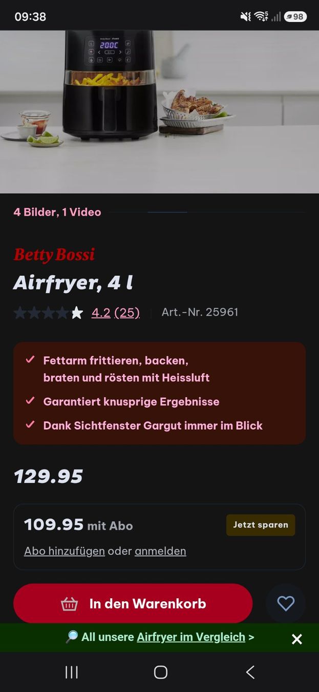 Betty Bossi Küchengeräte: Betty Bossi Heissluftfriteuse – Gebraucht aus Deitingen von lau_8kqr 1