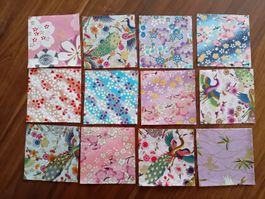 12 Stoffquadrate Japan Muster Mix Patchwork DIY Deko