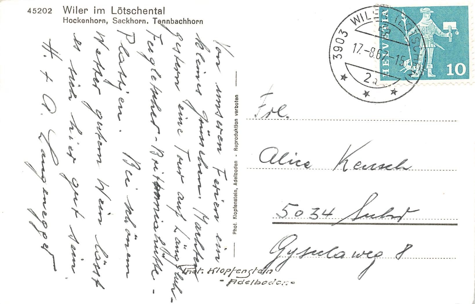 Cartoline postali: Wiler im  Lötschental – Usato da Biasca venduto da Blenio71 1