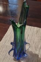 Murano Glas Vase Flavio Poli Grün & Blau