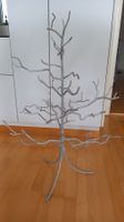 Deko Baum silberfarben Metall mit Glitzer guter Zustand