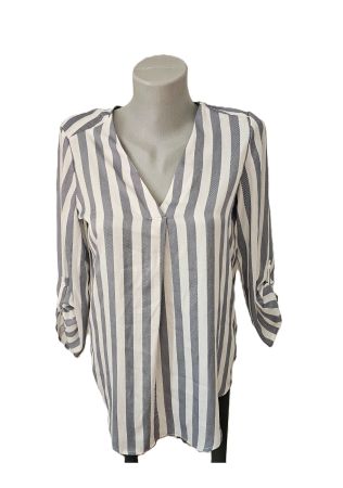 Bluse Stradivarius blau / weiss GrS Streifen neuw. Business