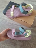 Teva Original Sandalen pink/grau/gelb Groesse 29/30