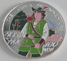 Sammlermünze Robin Hood 100 Won 7g 999 Silber 1996