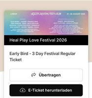 3 Tages Pass Heal Play Live Festival 21.-23.08.2026 