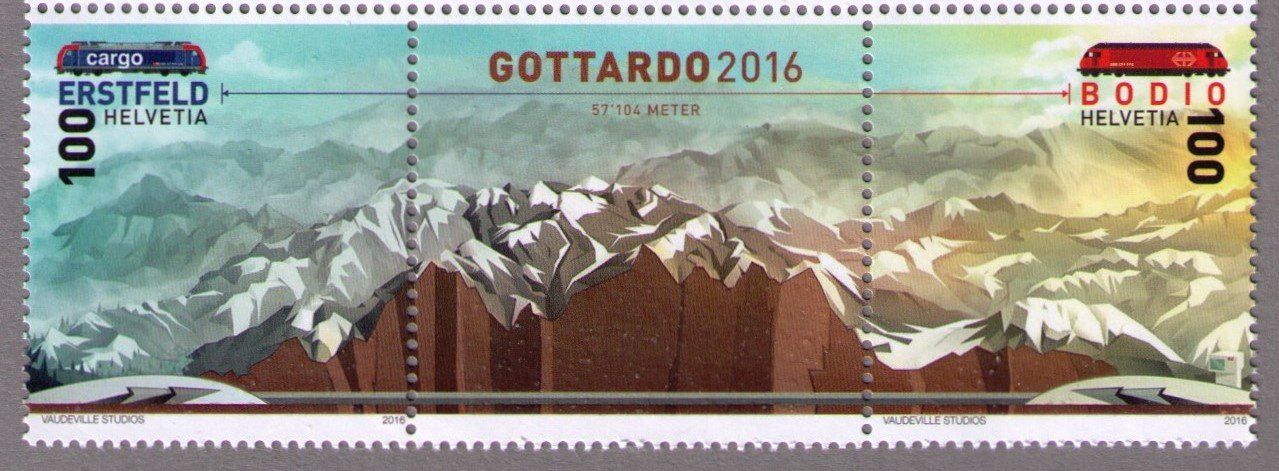 Alle Briefmarken: 2016_1588+89_GOTTARDO_Tunnel_Bahn_SBB_CFF_FFS_Gotthard Vb ** – Neu (gemäss Beschreibung) aus Marthalen von Ch_quality 1