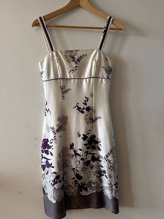Un Deux Trois Sommerkleid weiss/violett, Gr 34,kaum getragen