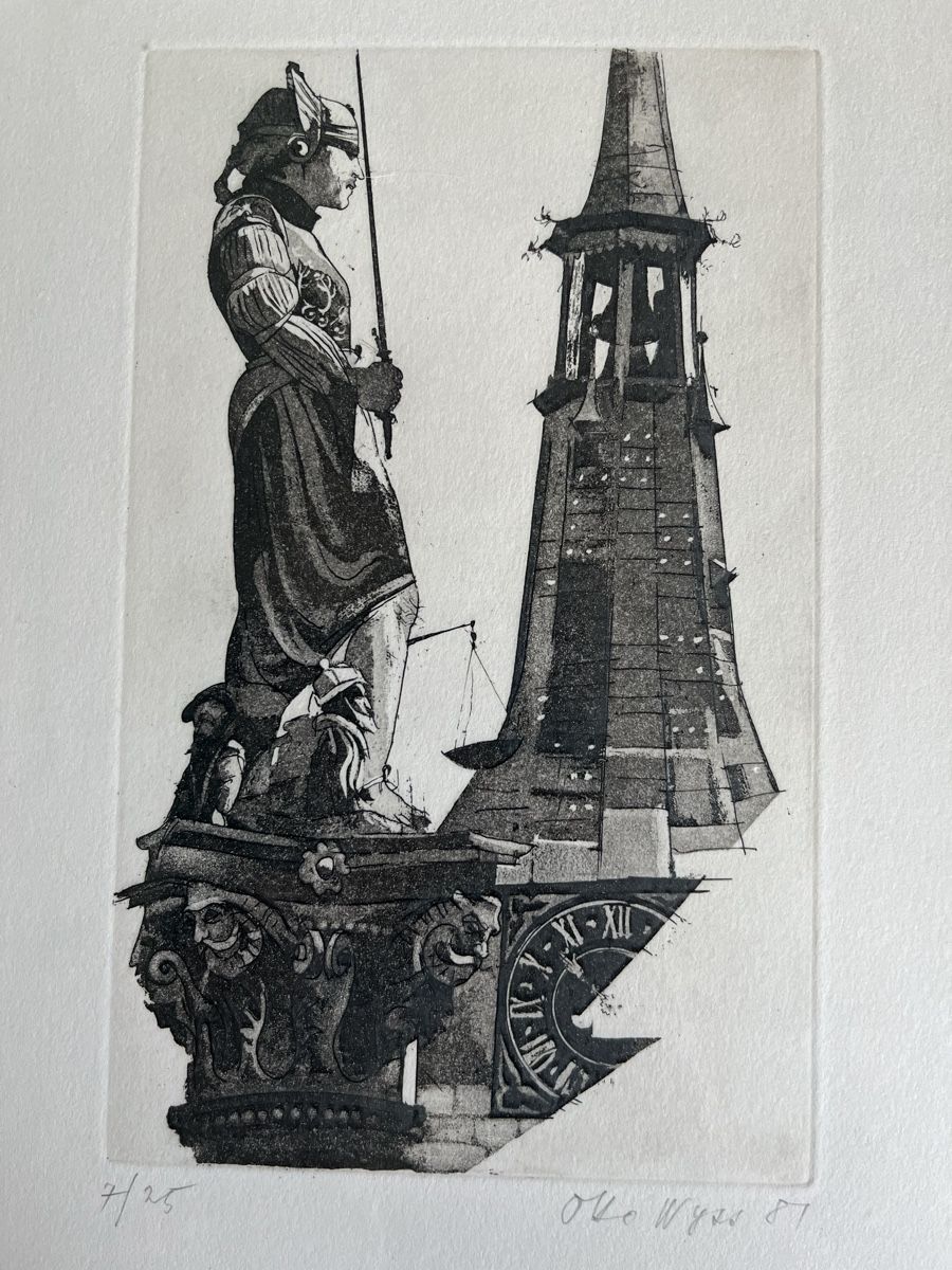 Grafiken & Lithographien: Gerechtigkeit von Otto Wyss, 1981 – Gebraucht aus Faulensee von Cinclus 1