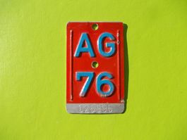 Velonummer / Fahrradnummer AG 76
