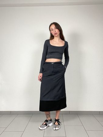 Trussardi Sport Vintage Skirt, Midi, Black - Y2K