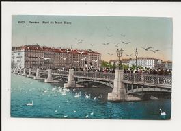 AK 1912 Genf / Genève  Pont du Mont Blanc, volle Brücke