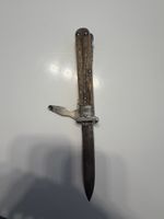 Taschenmesser mit Hirschhorn Griff und Korkenzieher alt