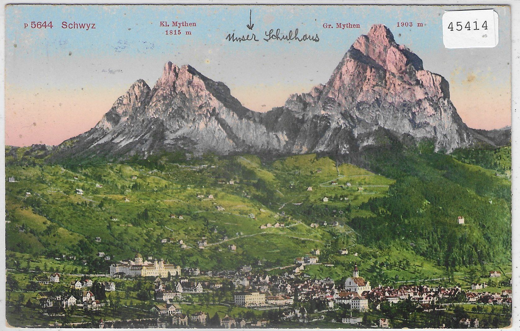 Cartoline postali: Schwyz - Generalansicht - Litho – Usato da Ettingen venduto da Kartenplanet