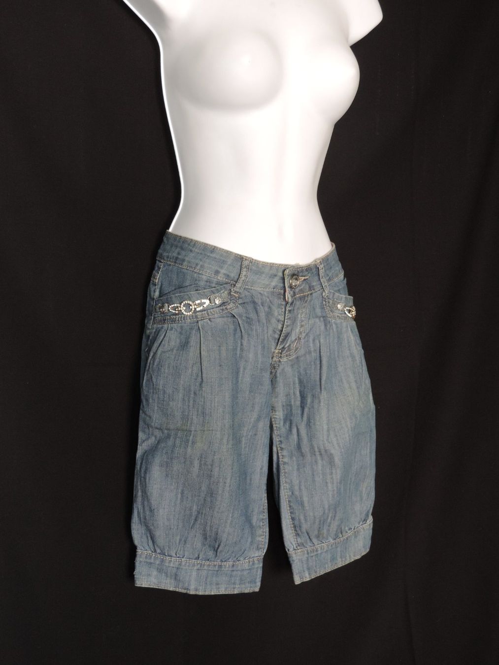 Jeans: corsaire jeans bleu à brillant – D'occasion à Genève par Axelle333 6