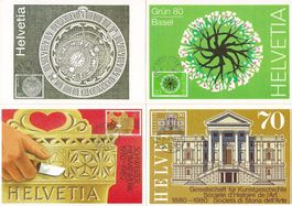 Maximumkarte 4 Stück  HELVETIA Serie 1980 sehr gut erhalten