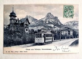Schwyz - Bahnhofstrasse - Strassenbahn Schwyz-Seewen - 1905