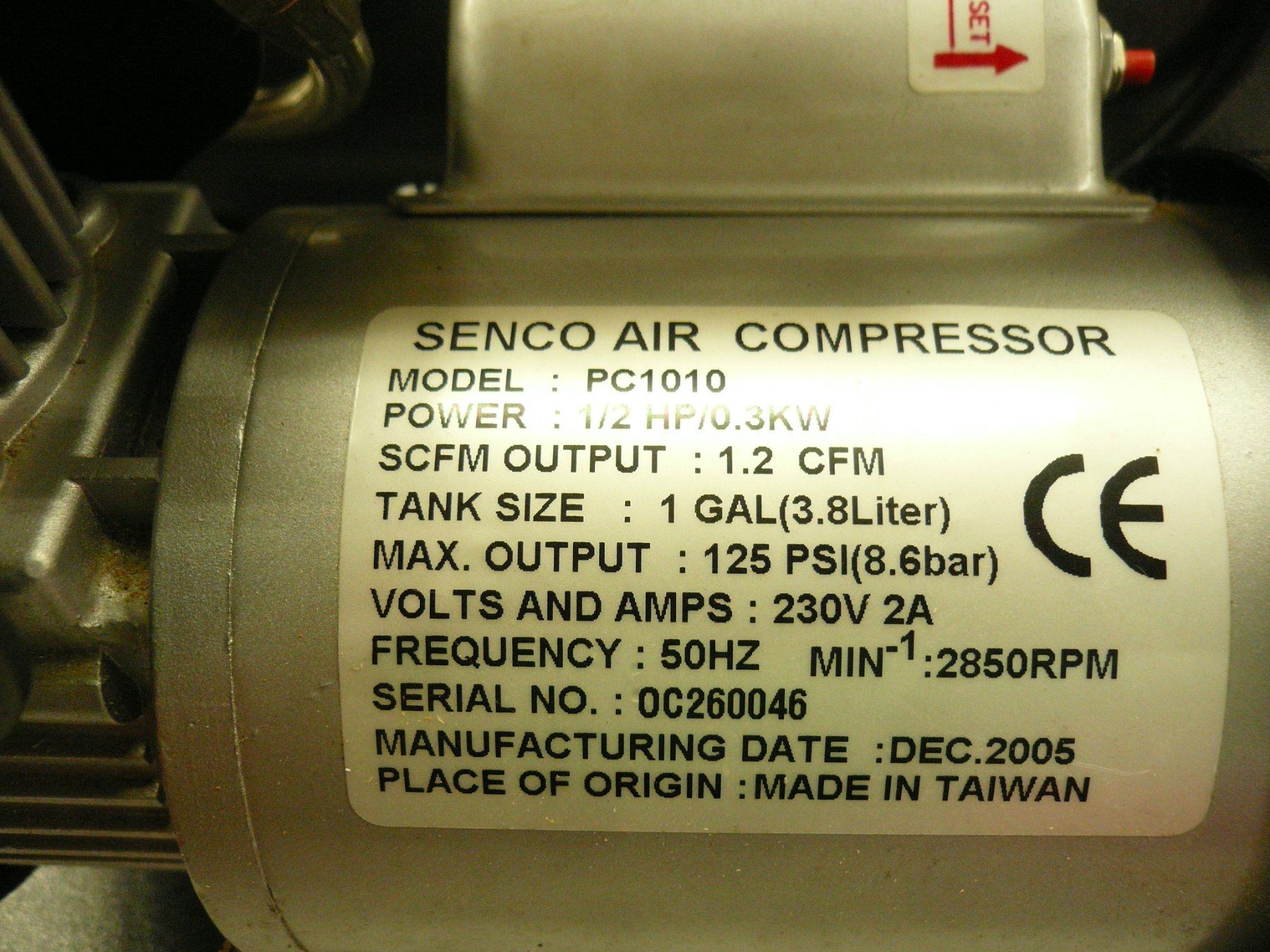 Compressori: KOMPRESSOR SENCO 125D / PC1010 FÜR BAUSTELLE ODER AIRBRUSH – Nuovo e nell'imballaggio originale da Pfaffnau venduto da nolff 6