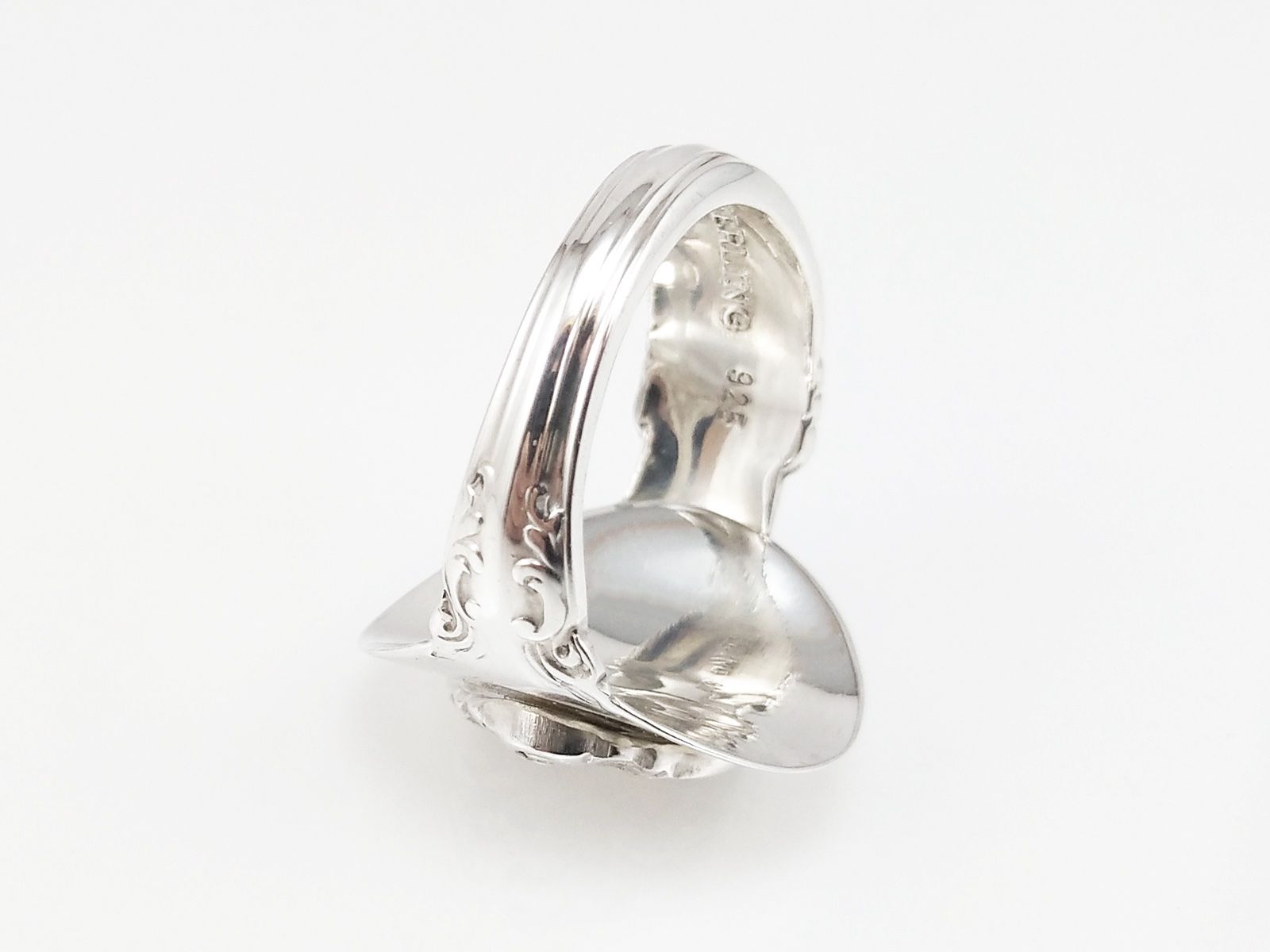 Anelli: kleiner Silber Löffelring mit Blumen-Design im Jugendstil – Nuovo e nell'imballaggio originale da Meilen venduto da Byrd-bijoux 4