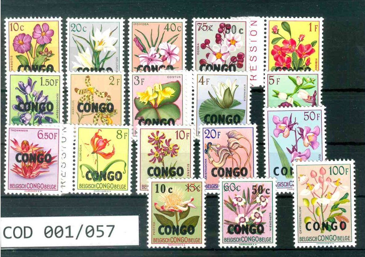 Tutti i francobolli: KONGO KINSHASA 18 BRIEFMARKEN BLUMEN – Nuovo (secondo la descrizione) da Marly venduto da Stampfinder