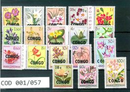 KONGO KINSHASA 18 BRIEFMARKEN BLUMEN