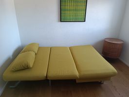 Bettsofa, Senfgelb, 140x200, mit Topper